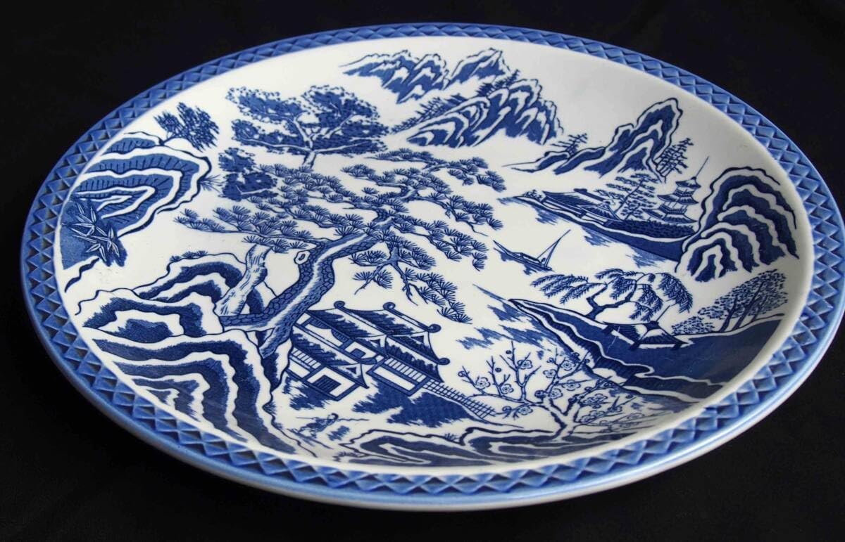 青柿流皿 大皿 飾り皿 直径約52cm 和室 ※海外発送の場合、木箱は付属