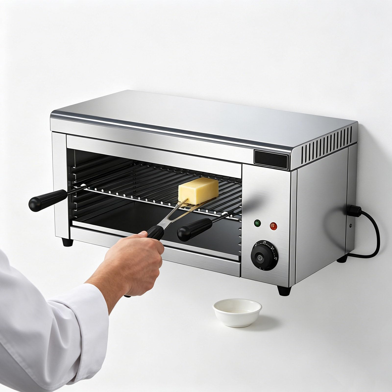 GESAIDES 2000W Commercial Salamander Broiler, Electric Cheese Melter Cheesemelter Grill Wall-Mounted Salamander Broiler Adjustable Countertop Steak Broilers for Home Hotels Restaurants