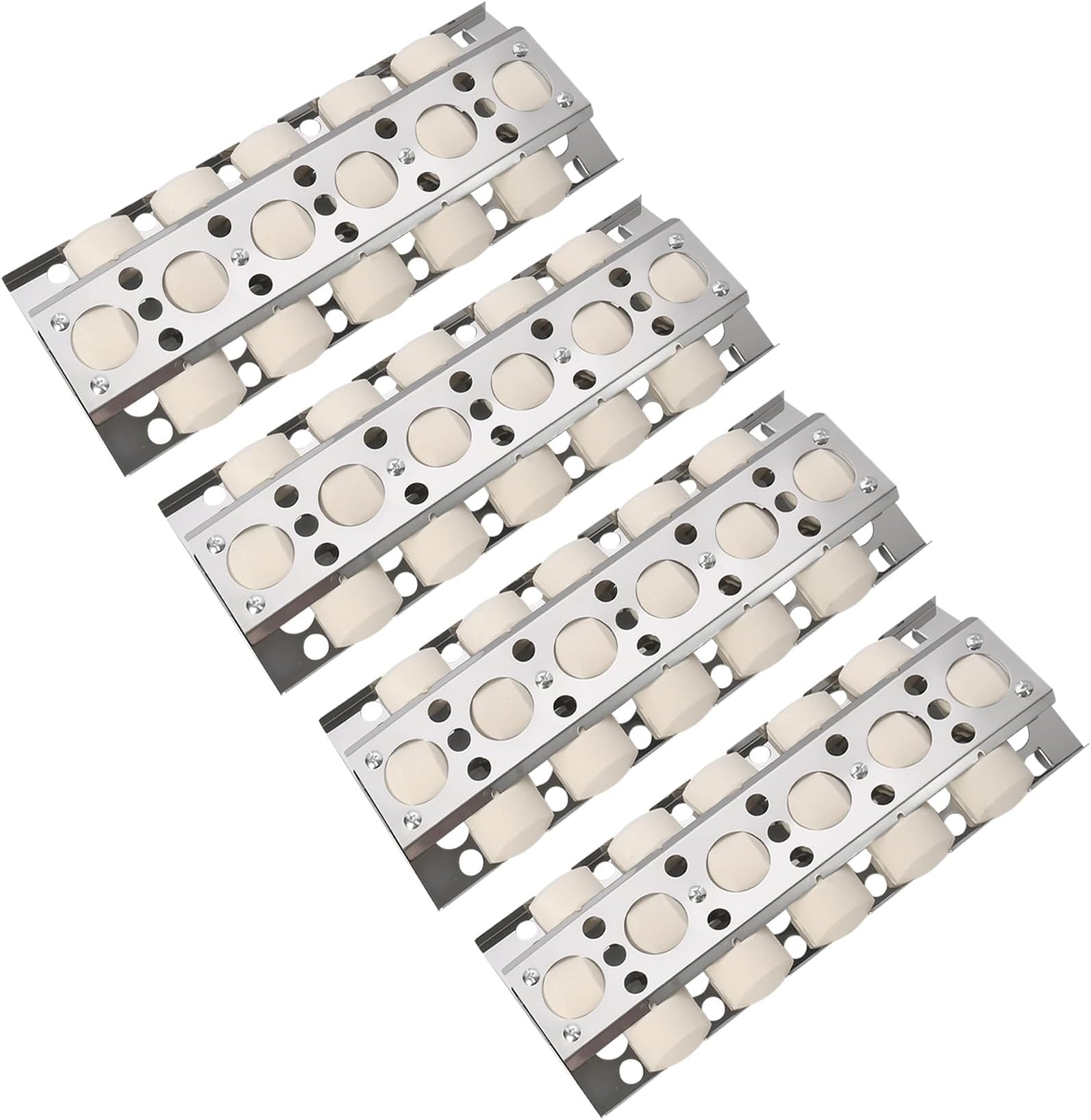 Heat Plate for Select Turbo BBQ Replacement Parts, 16.5 inch Briquette Tray for Turbo Sts, Elite, Classic Gas Grills, 4-Pack Stainless Steel Heat Plates for Nexgrill Grill Parts(16 1/2 x 6 1/2)