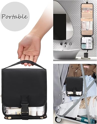 Miniatura 6 de Neceser colgante bolsa de aseo transparente aprobada por la TSA bolsa de aseo para mujer impermeable bolsa de transporte compatible con aerolíneas