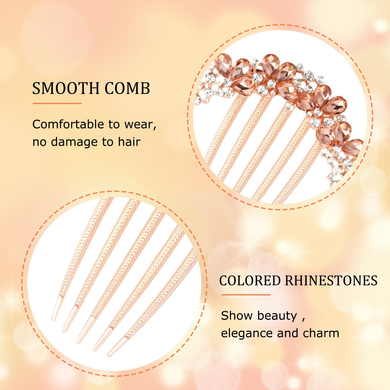 3 Pezzi Strass Pettine Cristallo - Farfalle e Fiori per Capelli da Sposa - Accessorio con Strass per Donne e Ragazze
