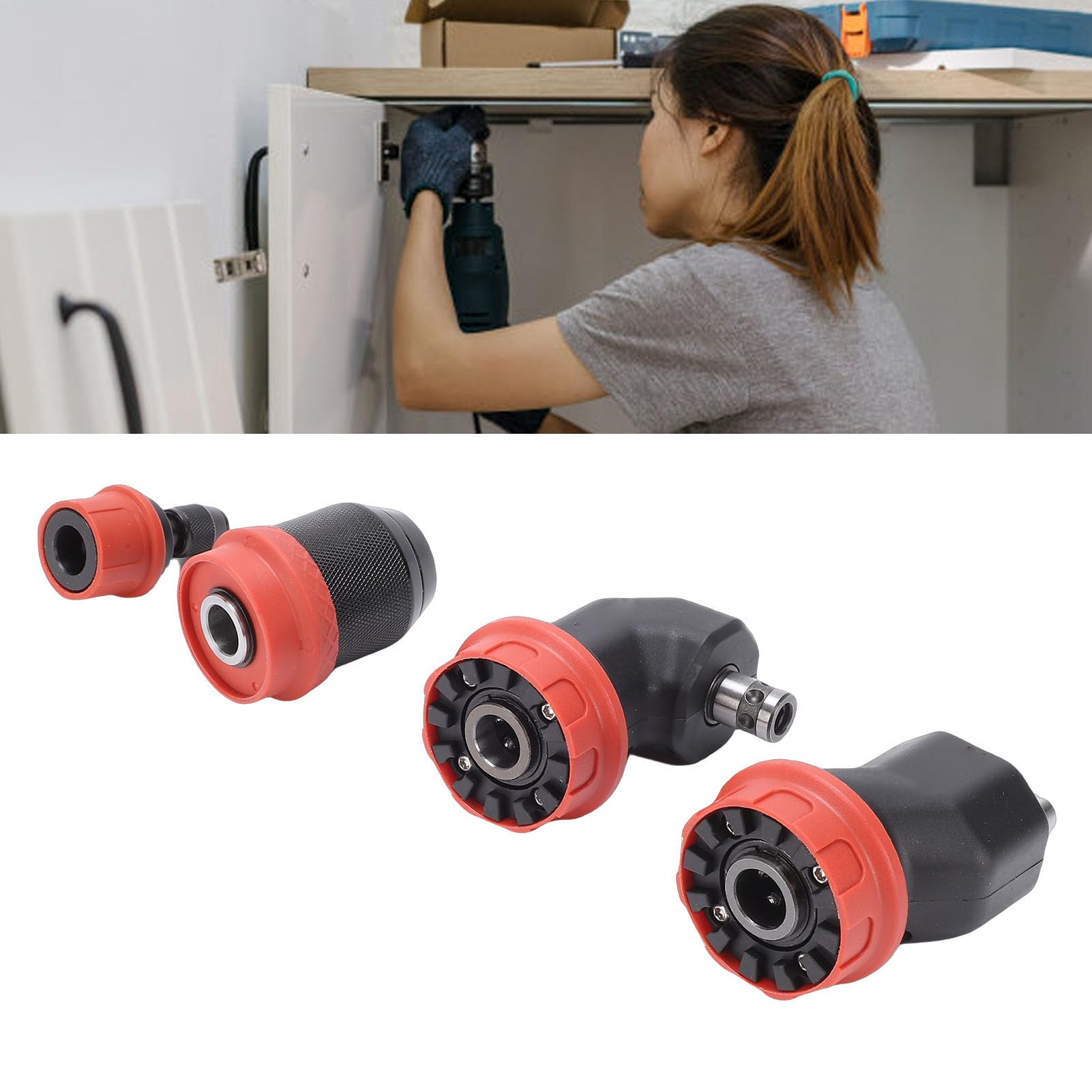 Mandrino per Trapano Senza Chiave, Adattatore per Trapano a Rapido Autoserrante da 4 Pezzi, Adattatore per Avvitatore a Percussione con Codolo Esagonale da 1/4 Pollici per Garage Auto, Uso