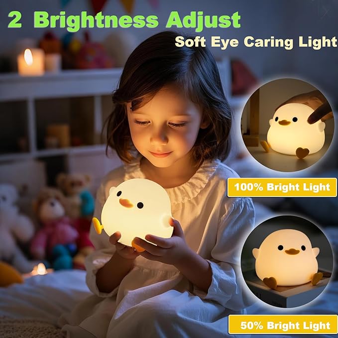 Lámpara de Mesa Nocturna Patito LED Recargable Táctil miniatura 4