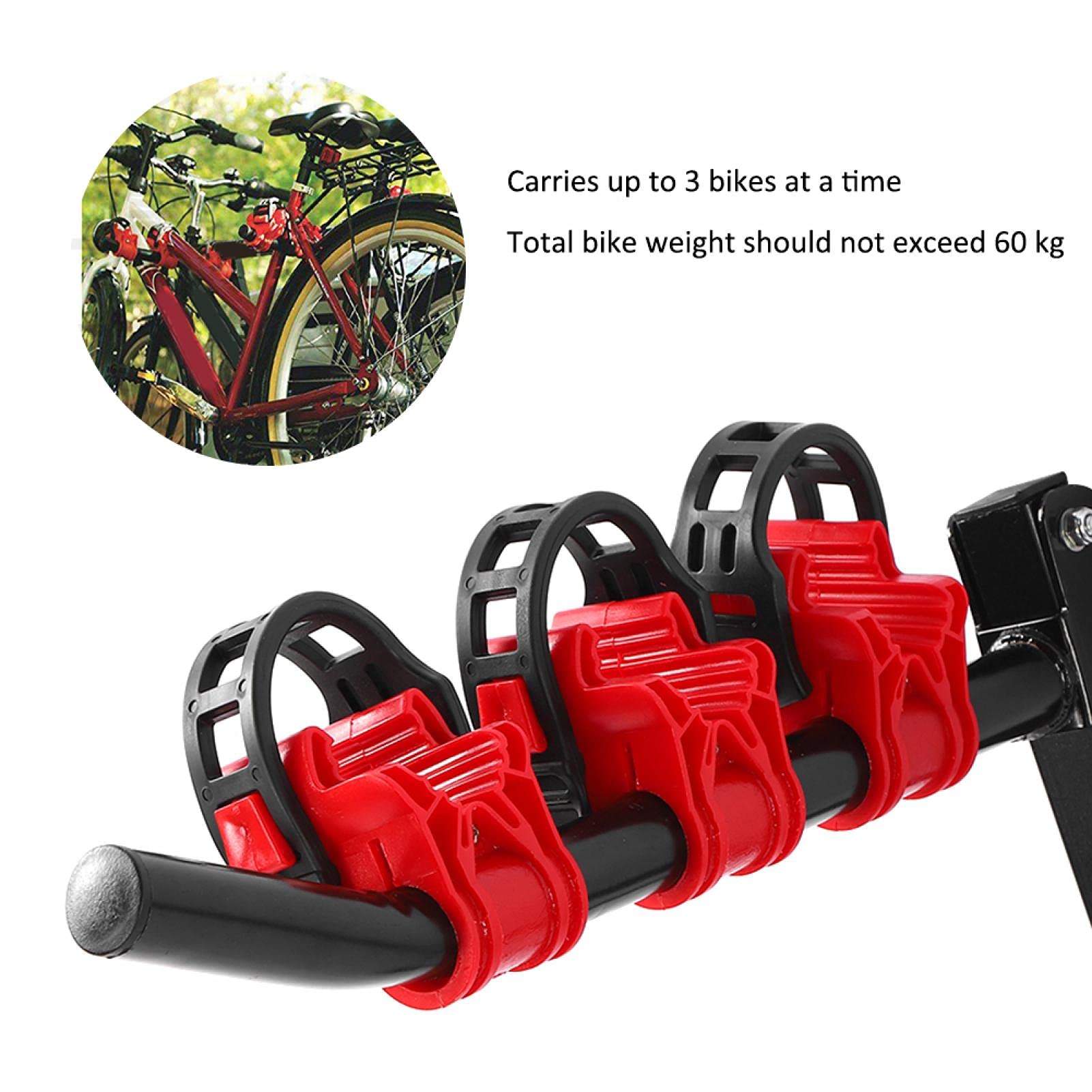 Portabici Auto Per 3 Bici - Pieghevole, Per Gancio Di Traino, Carico 60 Kg - Foto 9