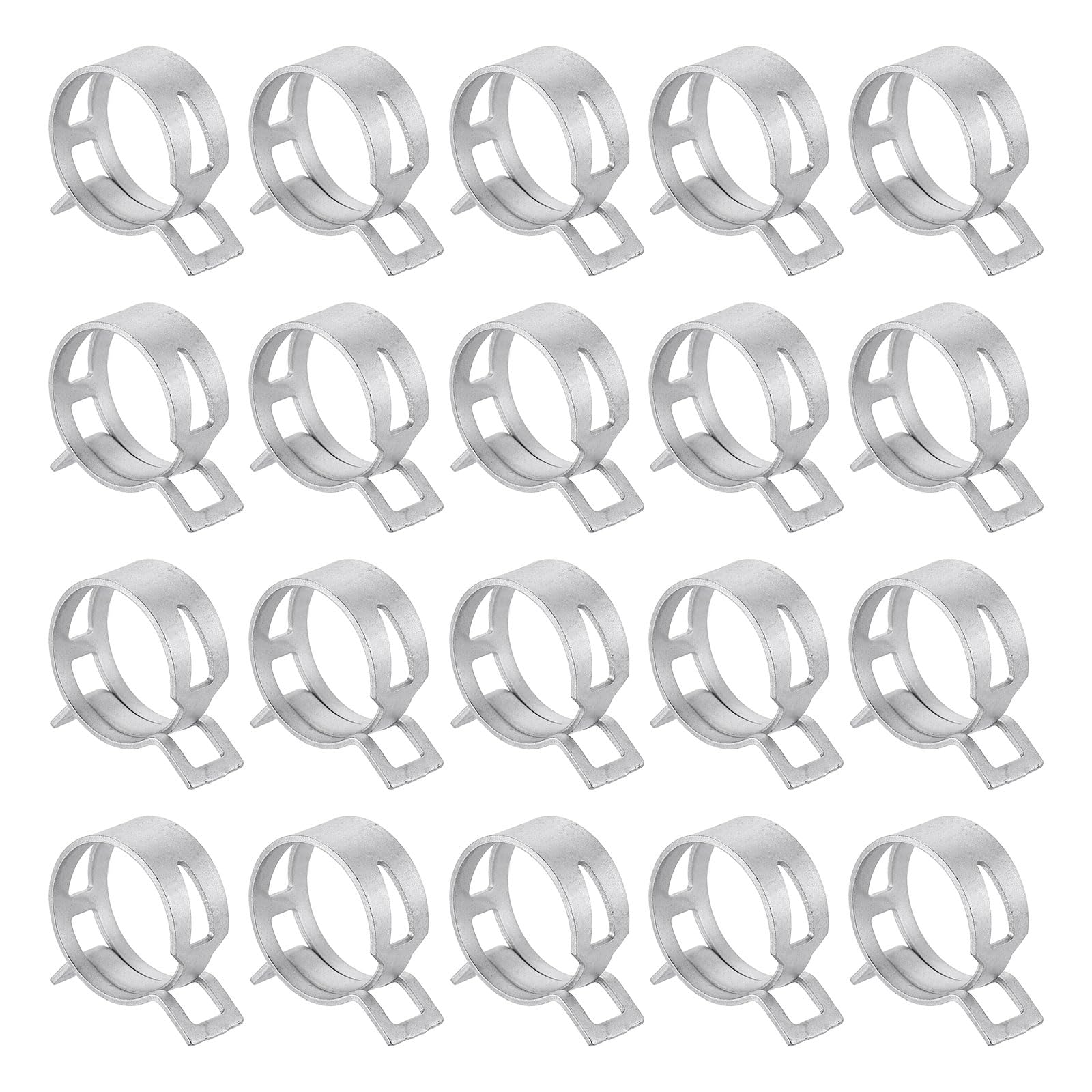 sourcing map 20pcs Spring Band Type Hose Clamps 30mm Fuel Line Hose Spring Clip Silicone Vacuum Hose Pipe Clamp Low Pressure Tube Clip Fastener, Silver โ image 1