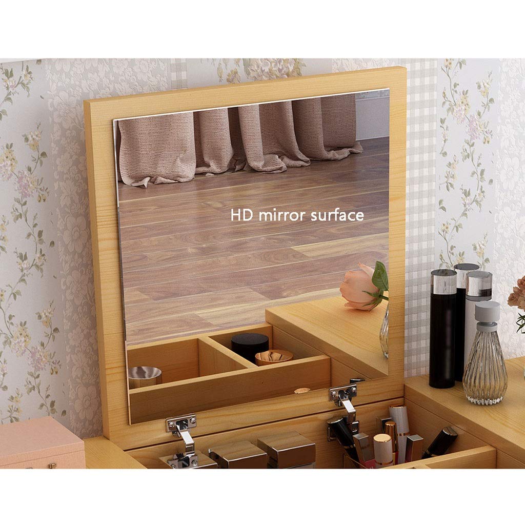Schminktische Home Life Frisiertisch Kommode Set Flip Top Spiegel und Schublade Bringing Linen Pad Make-up Hocker (weiß) Kosmetiktisch