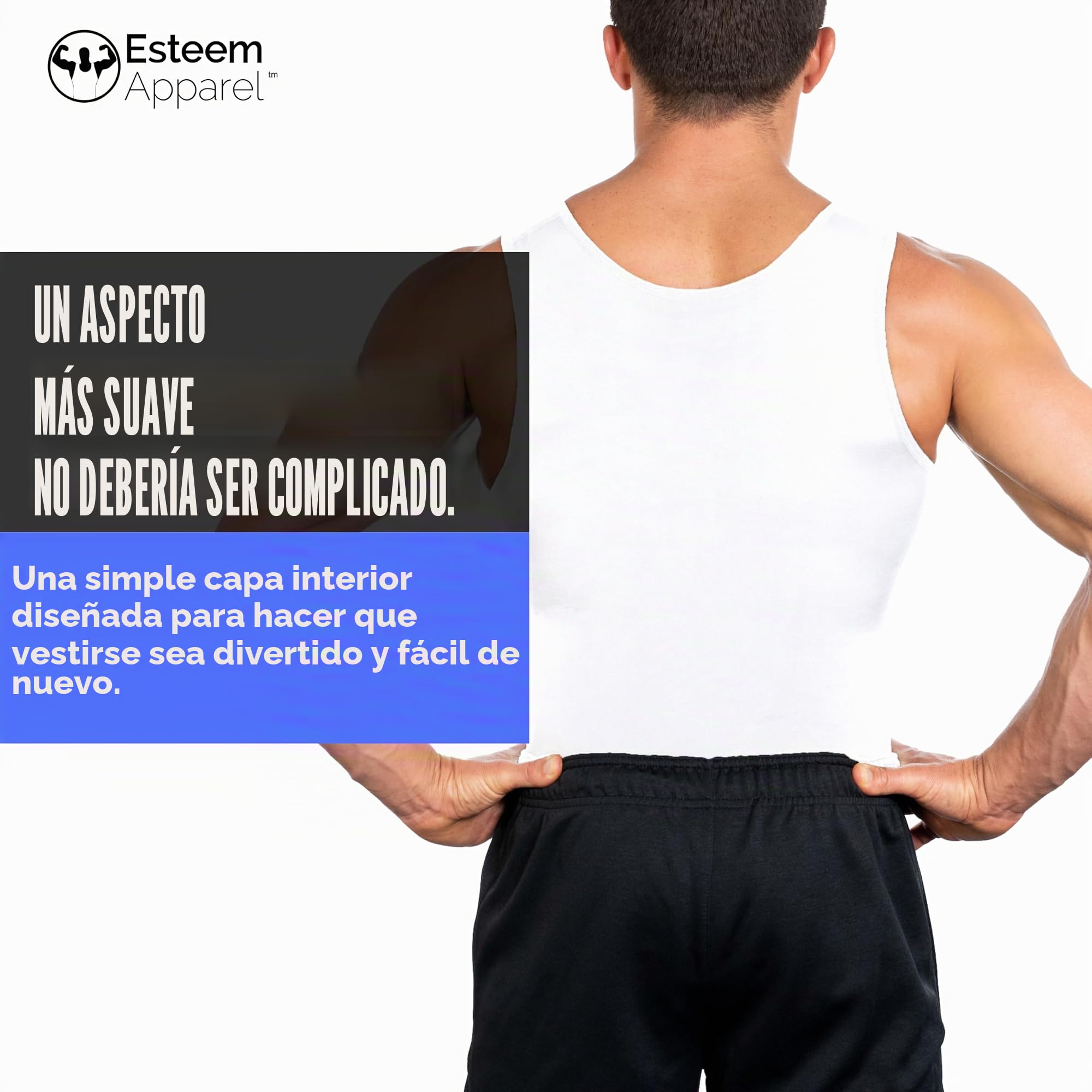Esteem Apparel original de los hombres máximos de la camisa que adelgaza el pecho y talladora del cuerpo de compresión