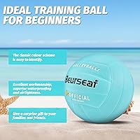 Vista 5 de Voleibol, voleibol, tamaño oficial 5 pelota de voleibol de playa, voleibol suave al tacto, para interiores y exteriores Azul/claro