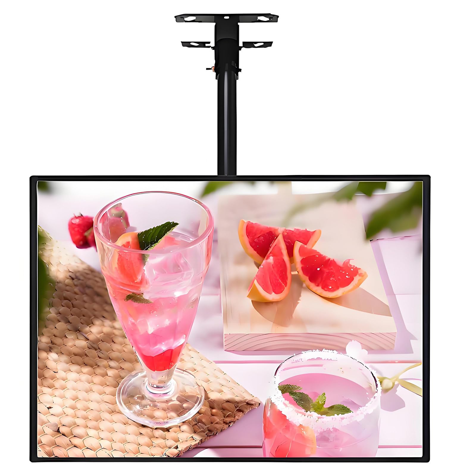Caja de luz LED con marco delgado a presión, tablero de menú retroiluminado 3D para restaurante, cafetería, tiendas, cartelera vertical montada en la pared, 60 x 70 cm