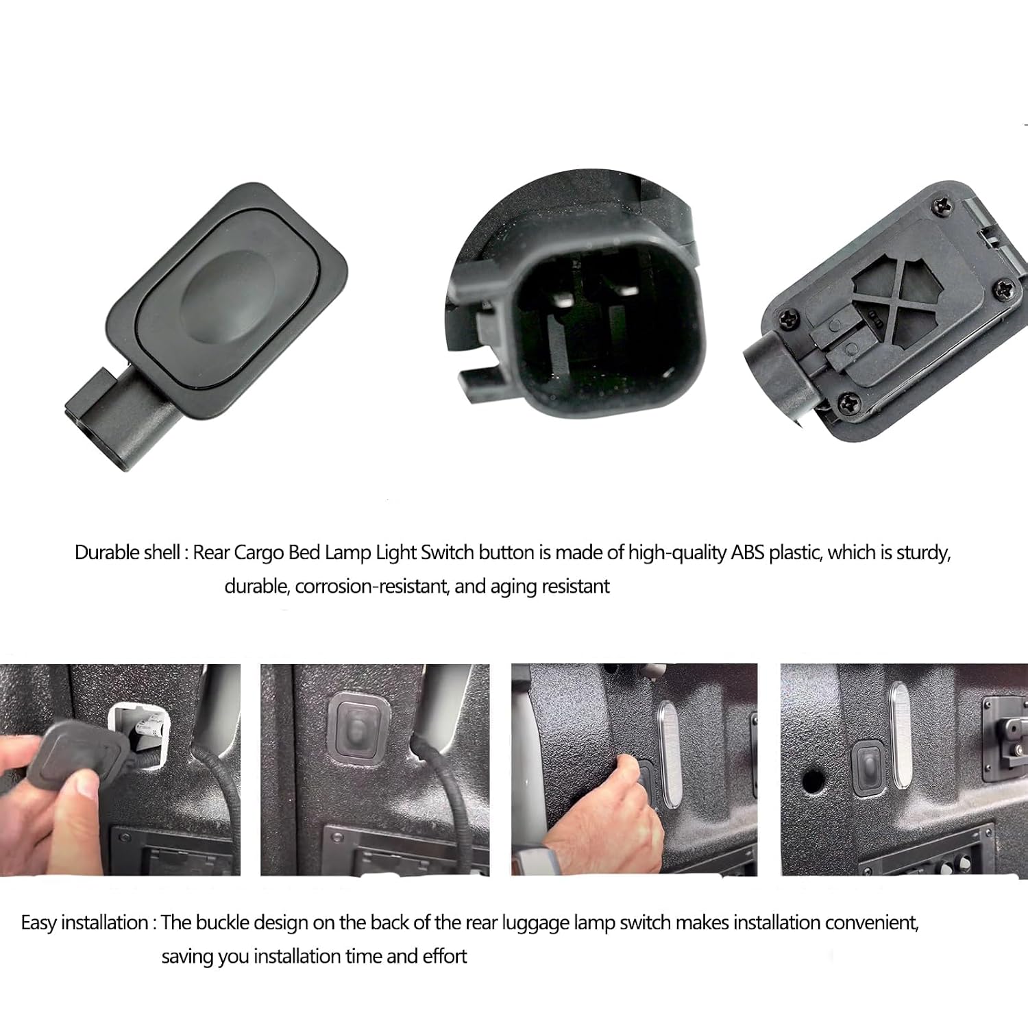 Rear Cargo Bed Lamp Light Switch Replacement for FL3Z-9C888-B SW7733 Fit for F-150 2015-2021 Super Duty F-250 F-350 F-450 F-550 2017-2022