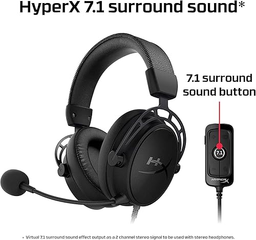 Miniatura 2 de HyperX Cloud Alpha S - Auriculares para juegos de PC sonido envolvente 71 graves ajustables controladores de doble cámara mezclador de chat cuero
