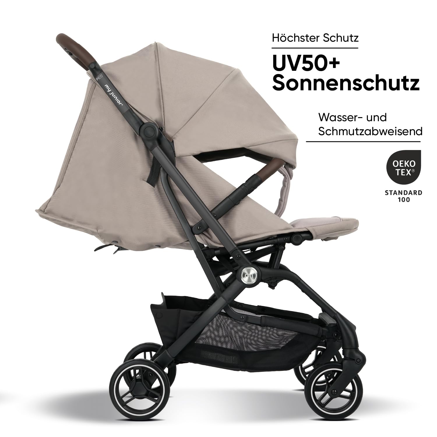 my junior Buggy PICO³ bis 22kg Einhand AutoFold-Klappmechanismus Ergonomische Liegeposition UV50+ Sonnenverdeck Handgepäckmaß