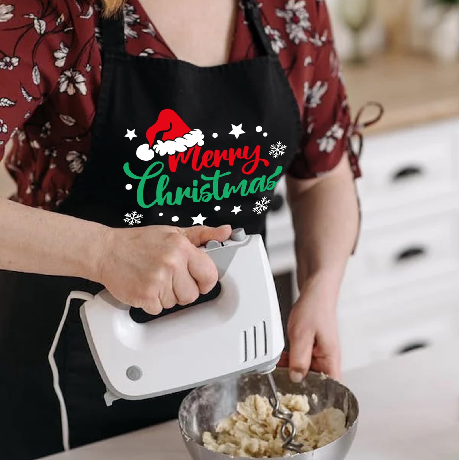 Delantales de Navidad para mujeres y hombres con 2 bolsillos, delantal de chef para hornear, cocinar, barbacoa, regalos de vacaciones para papá y mamá