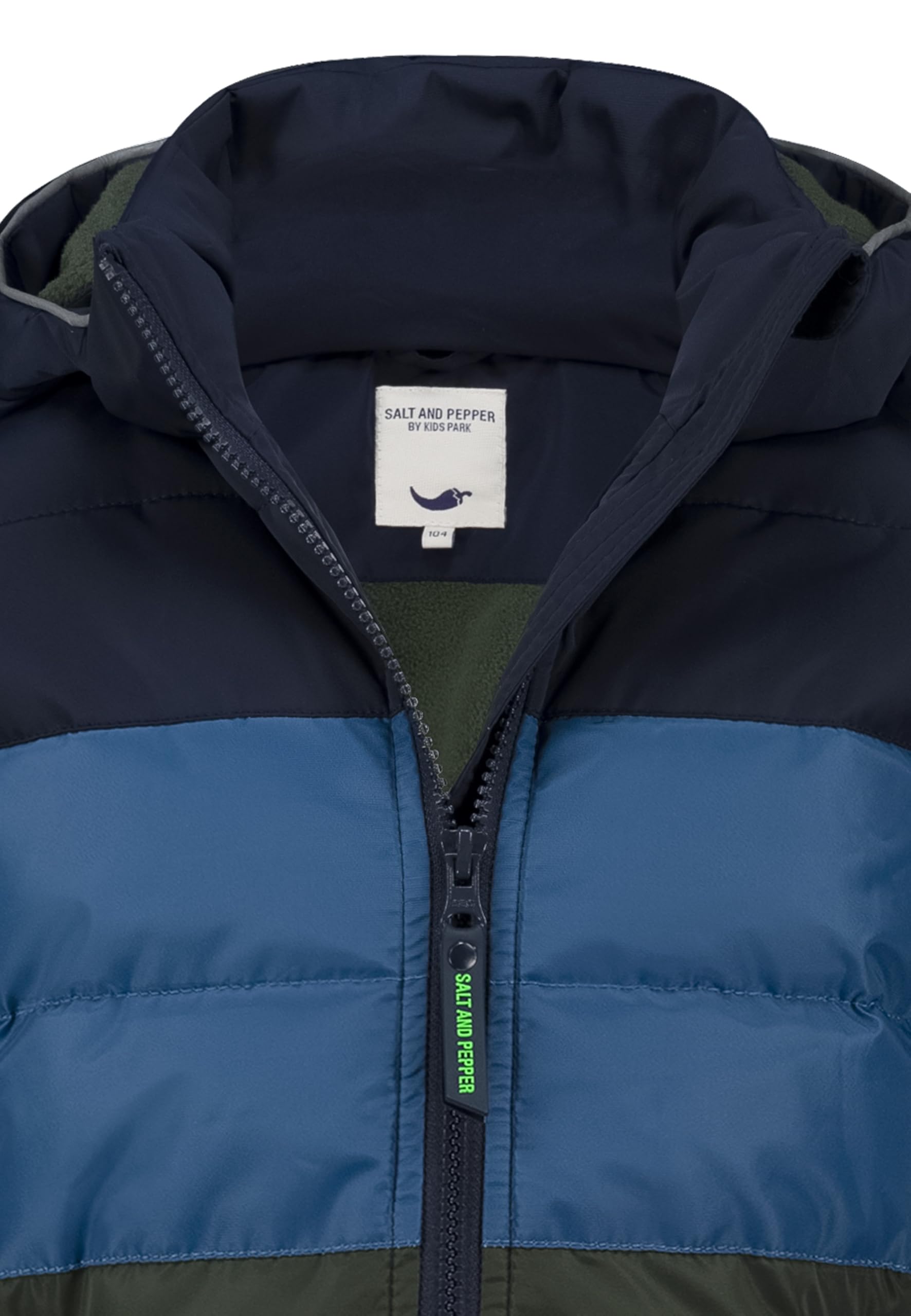 Chłopięca kurtka zimowa ciepła watowana w stylu Colorblocking, Granatowy (True Navy), Rozmiar uniwersalny