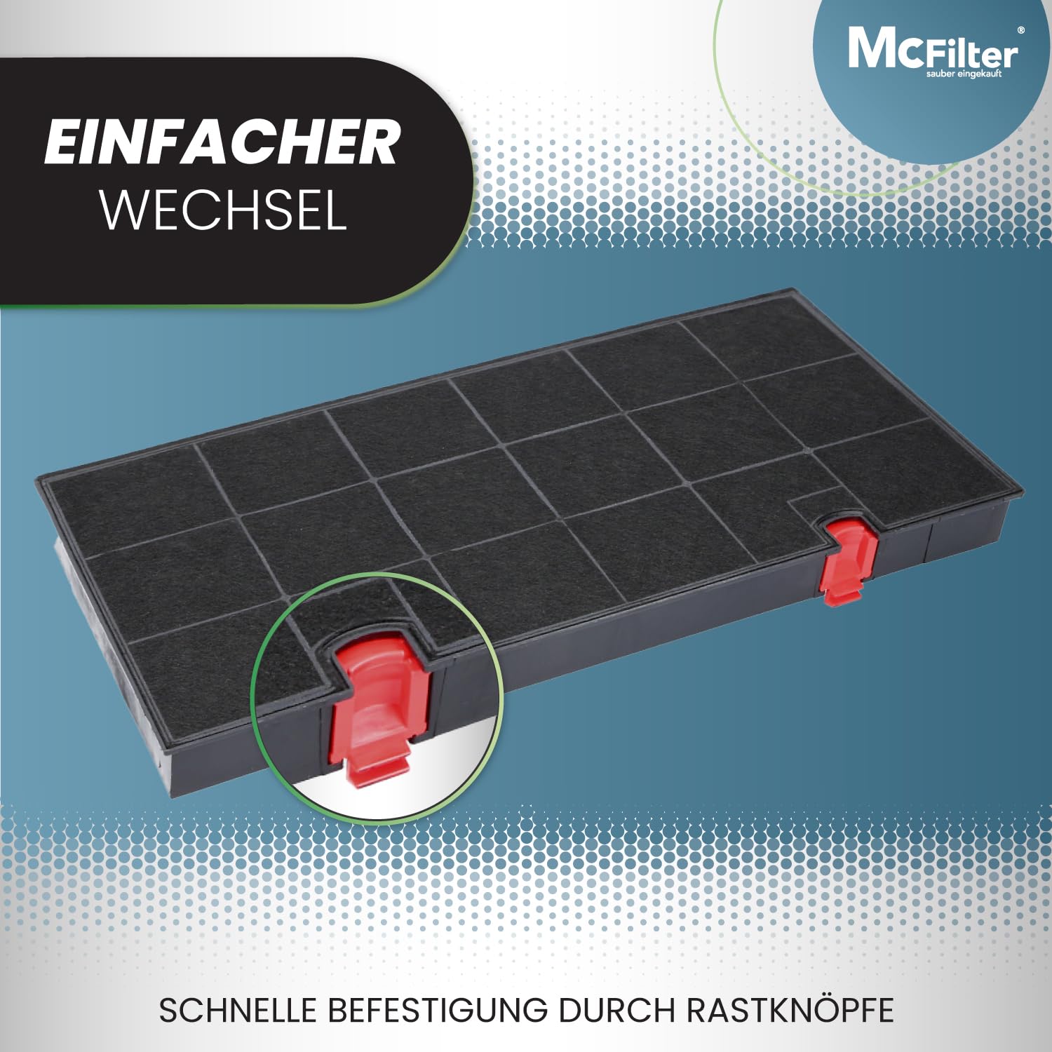 McFilter I 2x Aktivkohlefilter Dunstabzugshaube kompatibel mit Kohlefilter AEG Electrolux 902979366-9, Bauknecht DKF24, Zanussi KLF60/80 Typ150, Siemens LZ33900, Neff Z5147X0 - Filter für Abzugshaube