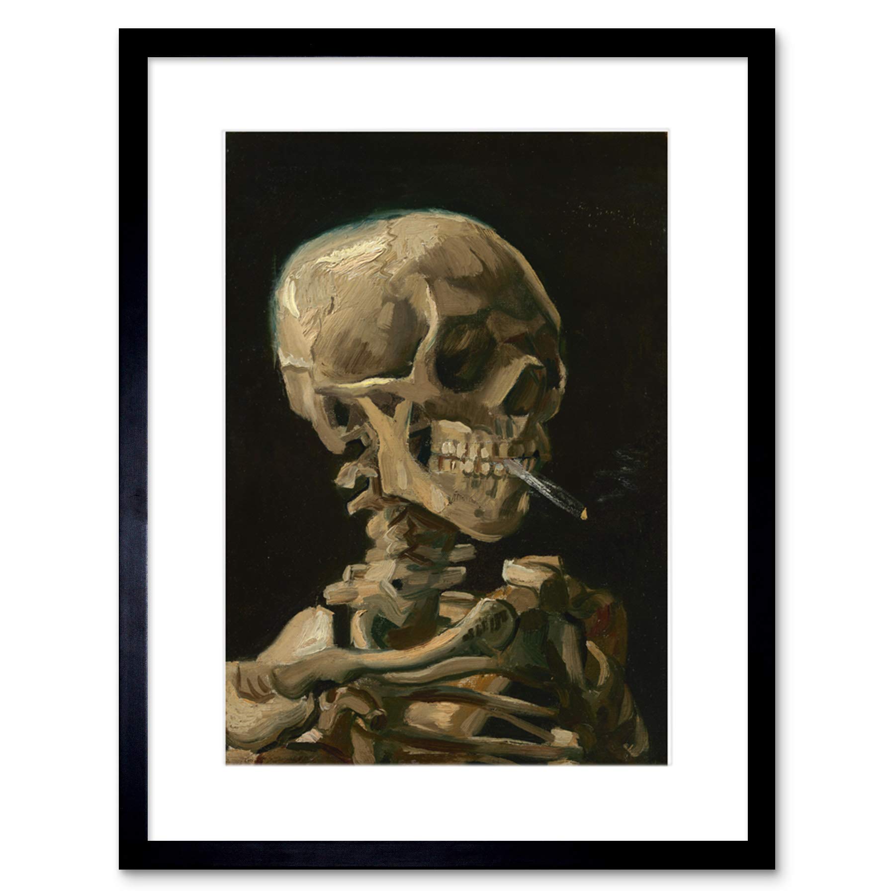 skull with burning cigarette Amazon.com: Katouigb Van Gogh Head Skeleton Burning Cigarette Framed Wall  Art Print: Posters & Prints