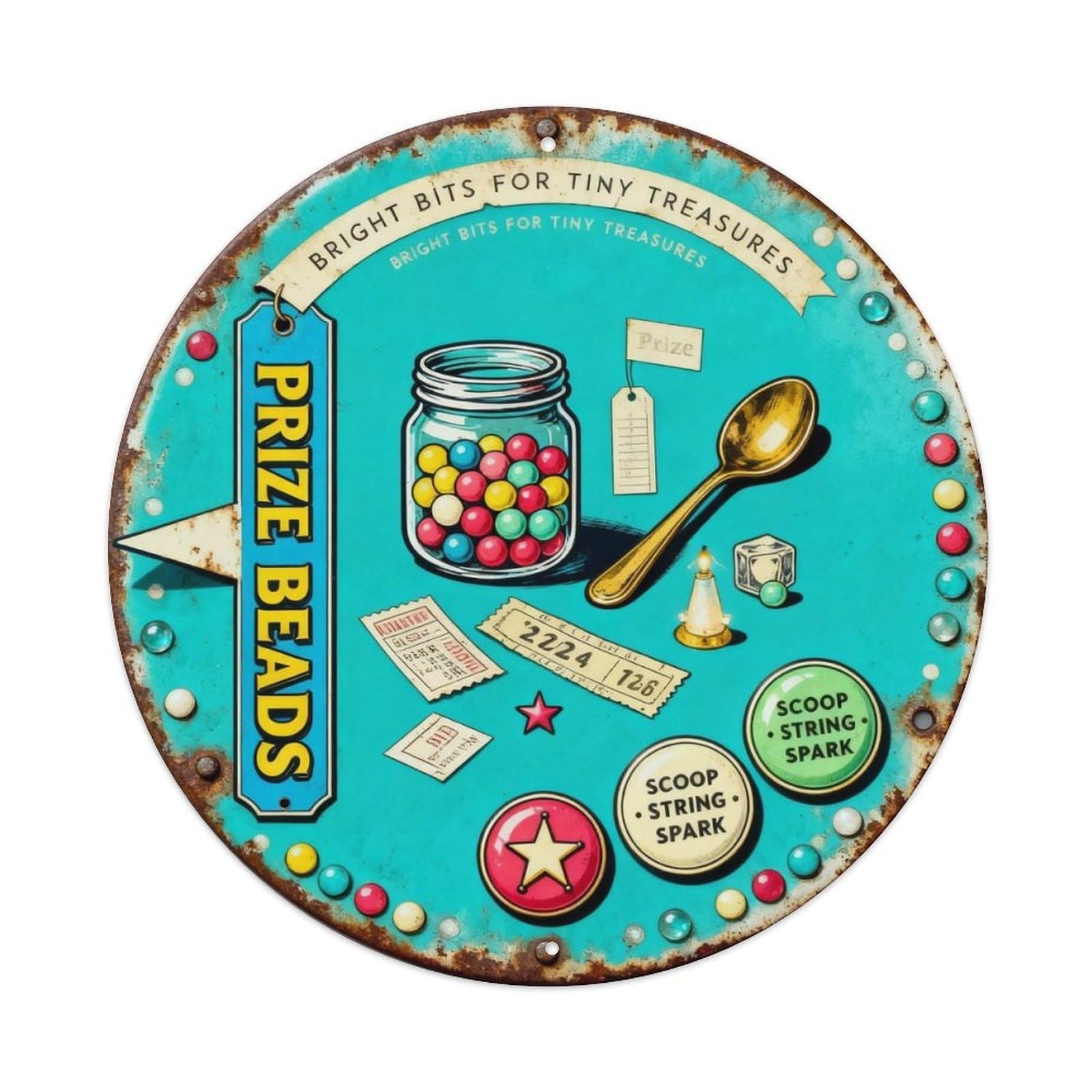 Prize Beads Sign Metal Tin Sign Plaque