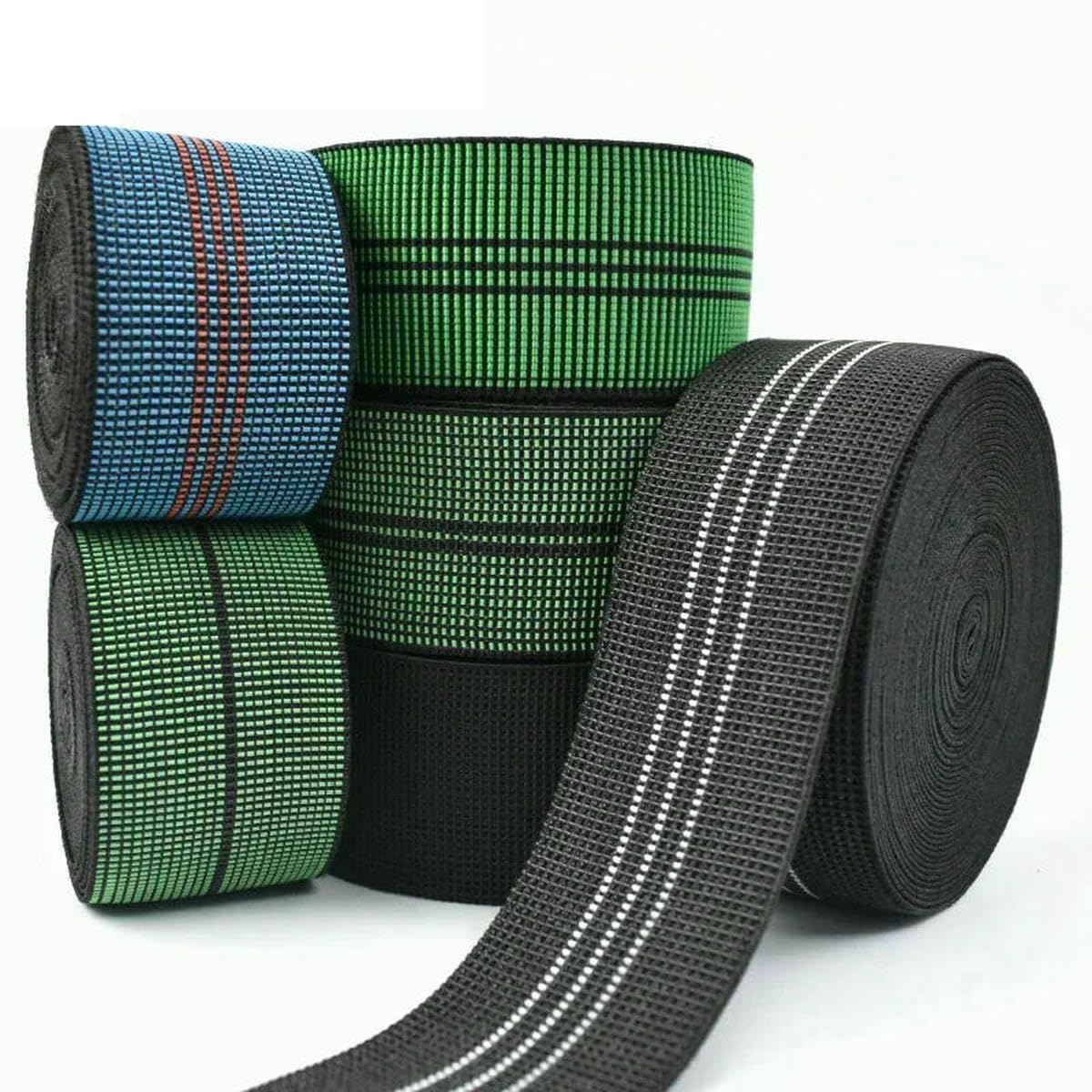 elastyczna taśma krawiecka, Elastyczna taśma o szerokości 50 mm, wielokolorowa 1-10 M, elastyczny pasek do samodzielnego szycia mebli(Black 50mm,10Meters)