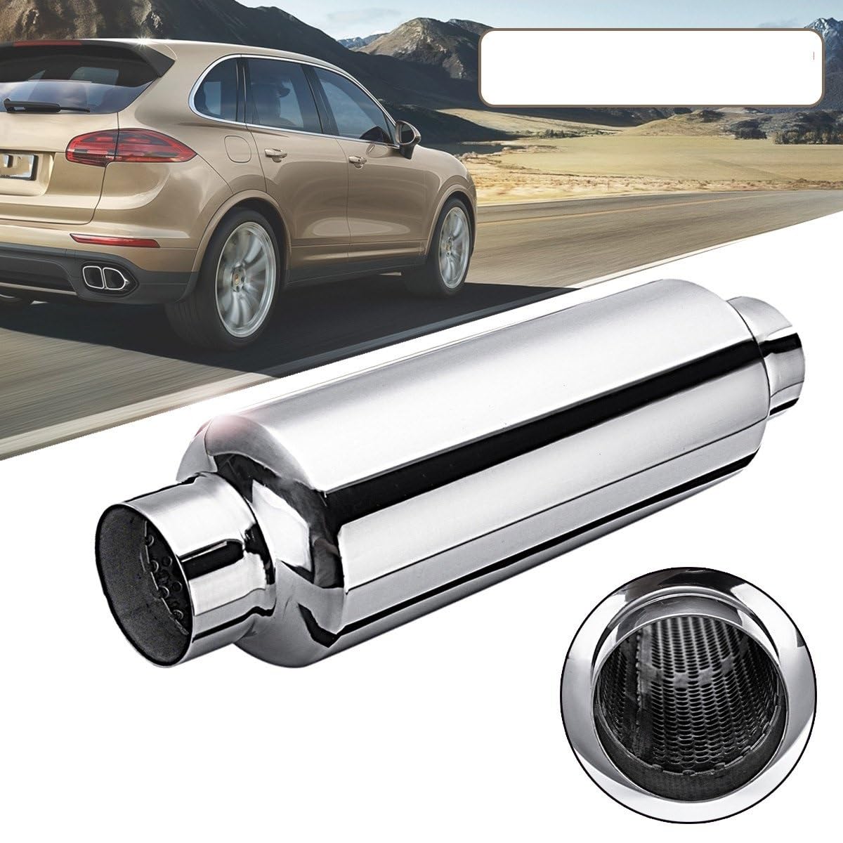 Rura wydechowa uniwersalna 2 "2,25" 2,5 "3" Car Styling Turbina Rezonator wydechowy tłumik tłumik rury wydechowe samochodu ze stali nierdzewnej (rozmiar : 4)