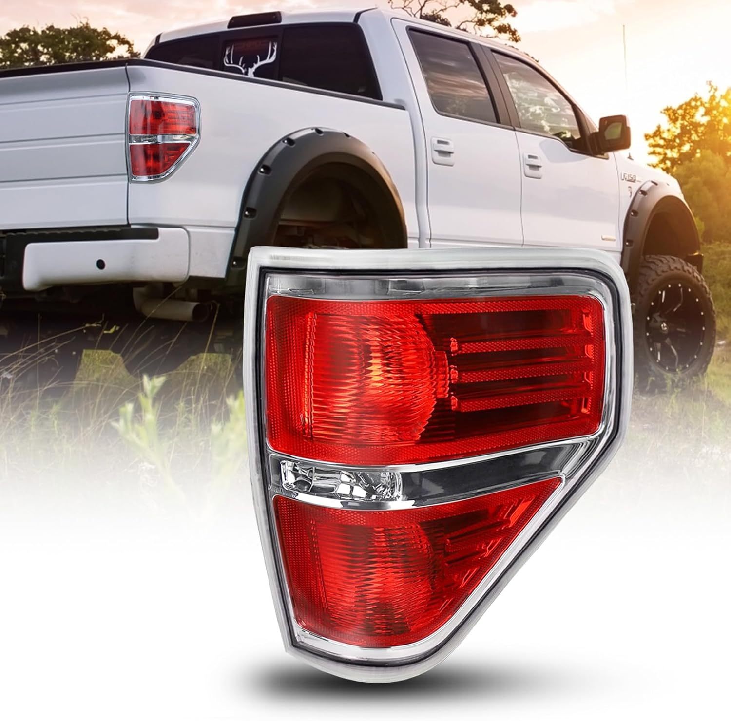 AUTOONE F150 Tail Light Assembly Rear Lamps Replacement for 2009 2010 2011 2012 2013 2014 Ford F-150 Driver Side(LH)