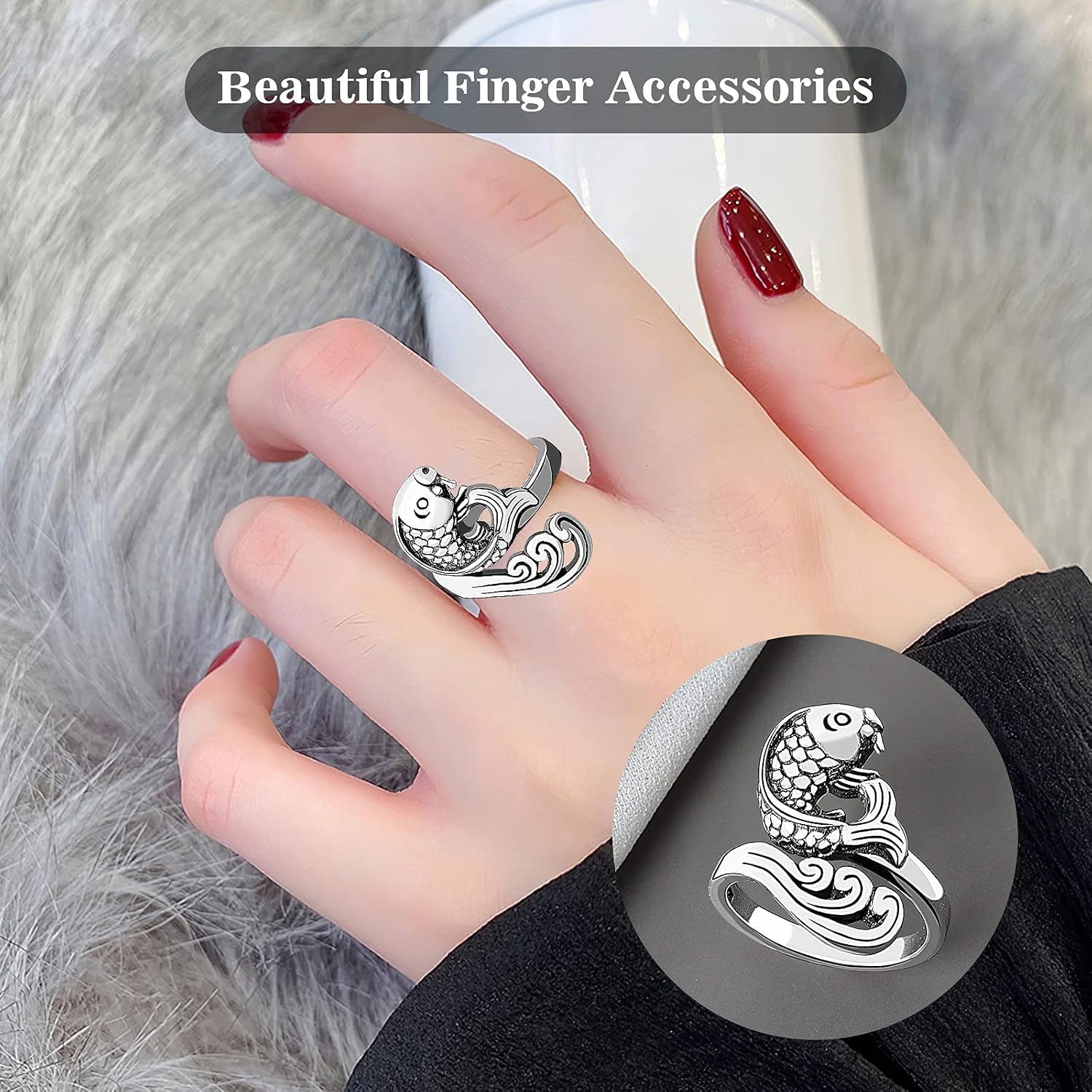 6 Pieces Yarn Ring for Crocheting Adjustable Knitting Loop Accessories Yarn Guide Finger Holder Thimble Crochet Rings for DIY Crafts