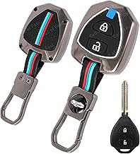 Metal Silicon Key Cover Compatible for Toyota Innova Fortuner Corolla 2 Button Smart Key Cover Metal & Silicone Protection Special Feature Visible in Low-Light Conditions