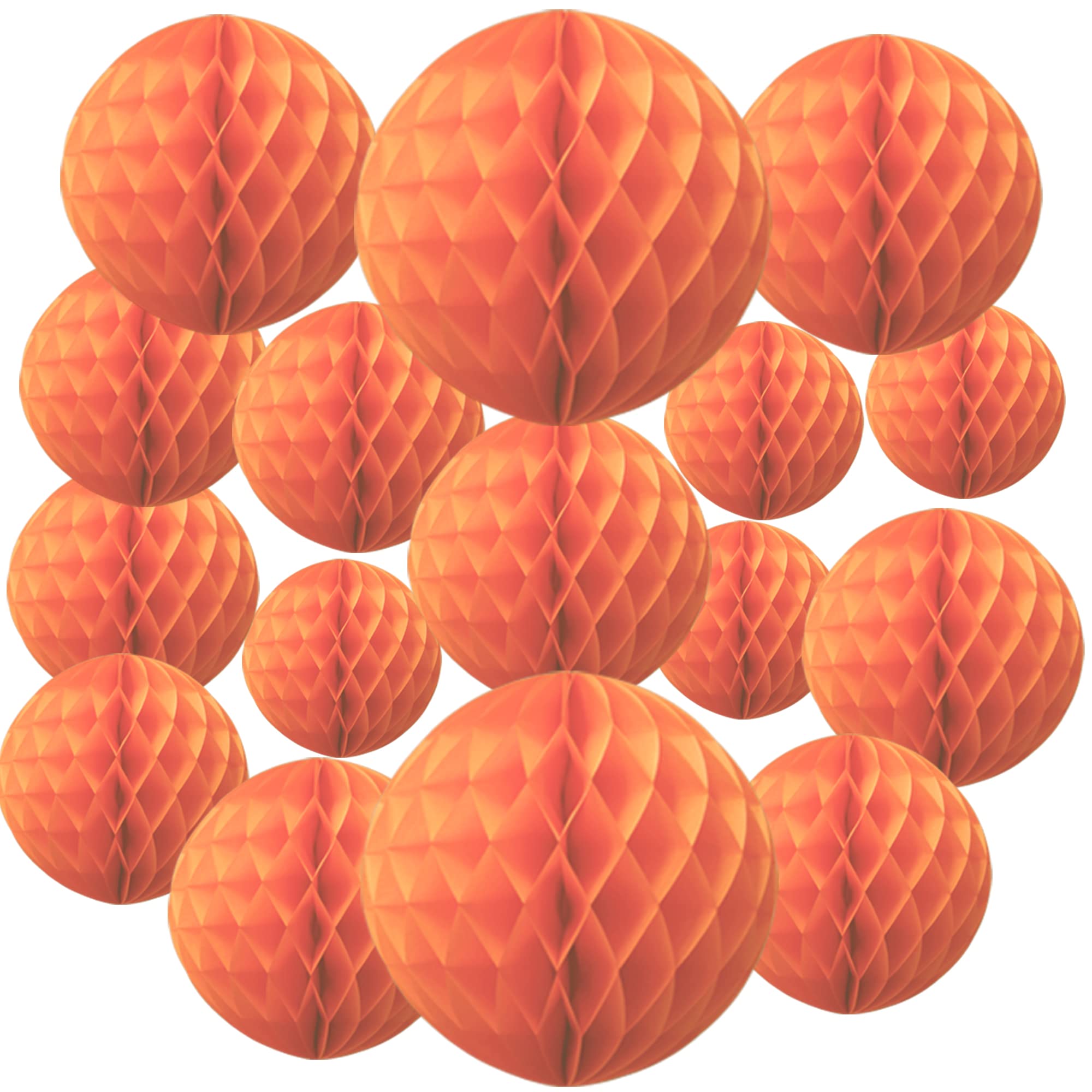 Time to Sparkle Pack of 16 Mixed Honeycomb Balls - Tropical Orange — image 1