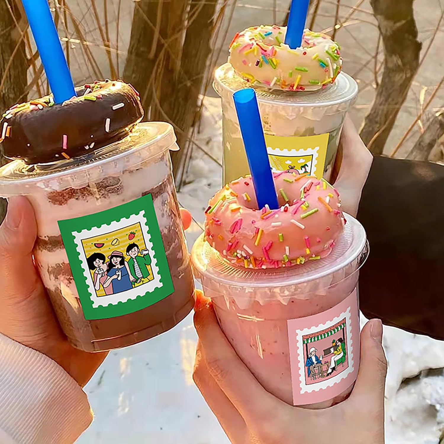 クリアプラスチックカップ タピオカドリンク 使いきりカップ コーヒー 飲料カップdiy アイスティー スムージー BPAフリー 冷た