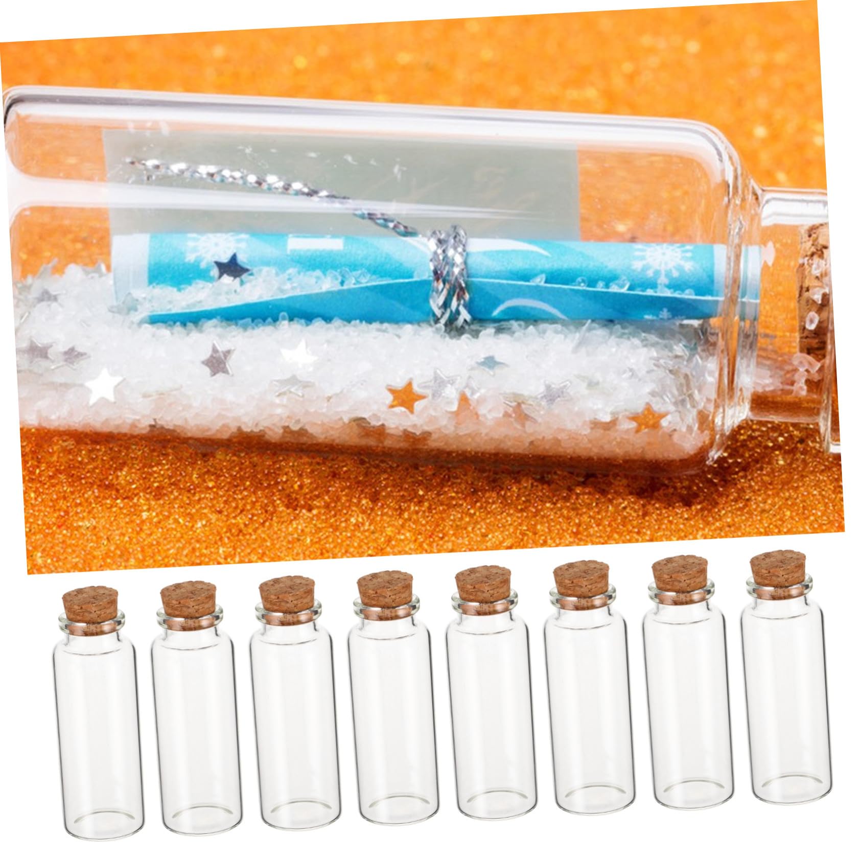 ULTECHNOVO 50stücke Mini-glasfläschchen Kleine Dekorative Fläschchen Mit Korken Durchsichtige Mini-gläser Zur Aufbewahrung Von Glückwunschbotschaften Und Gastgeschenken Für Hochzeiten