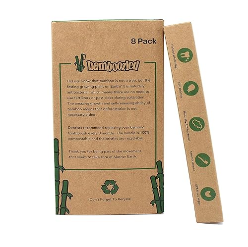 Miniatura 9 de Bamboozled  Cepillo de dientes de bambú  Cerdas medianas sin BPA con infusión de carbón  Orgánico y sostenible  biodegradable y ecológico  Juego de