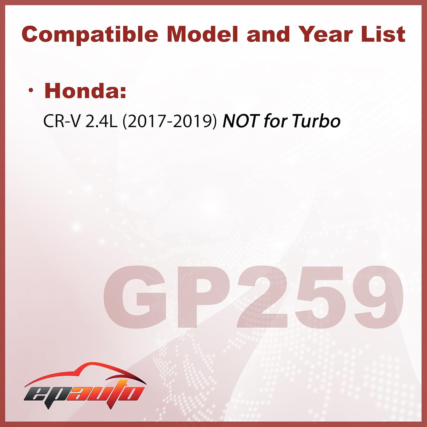 EPAuto GP259 (CA12259) Engine Air Filter Replacement for Honda CR-V 2.4L (2017-2019) - Rigid Panel Filter for Improved Airflow and Fuel Efficiency