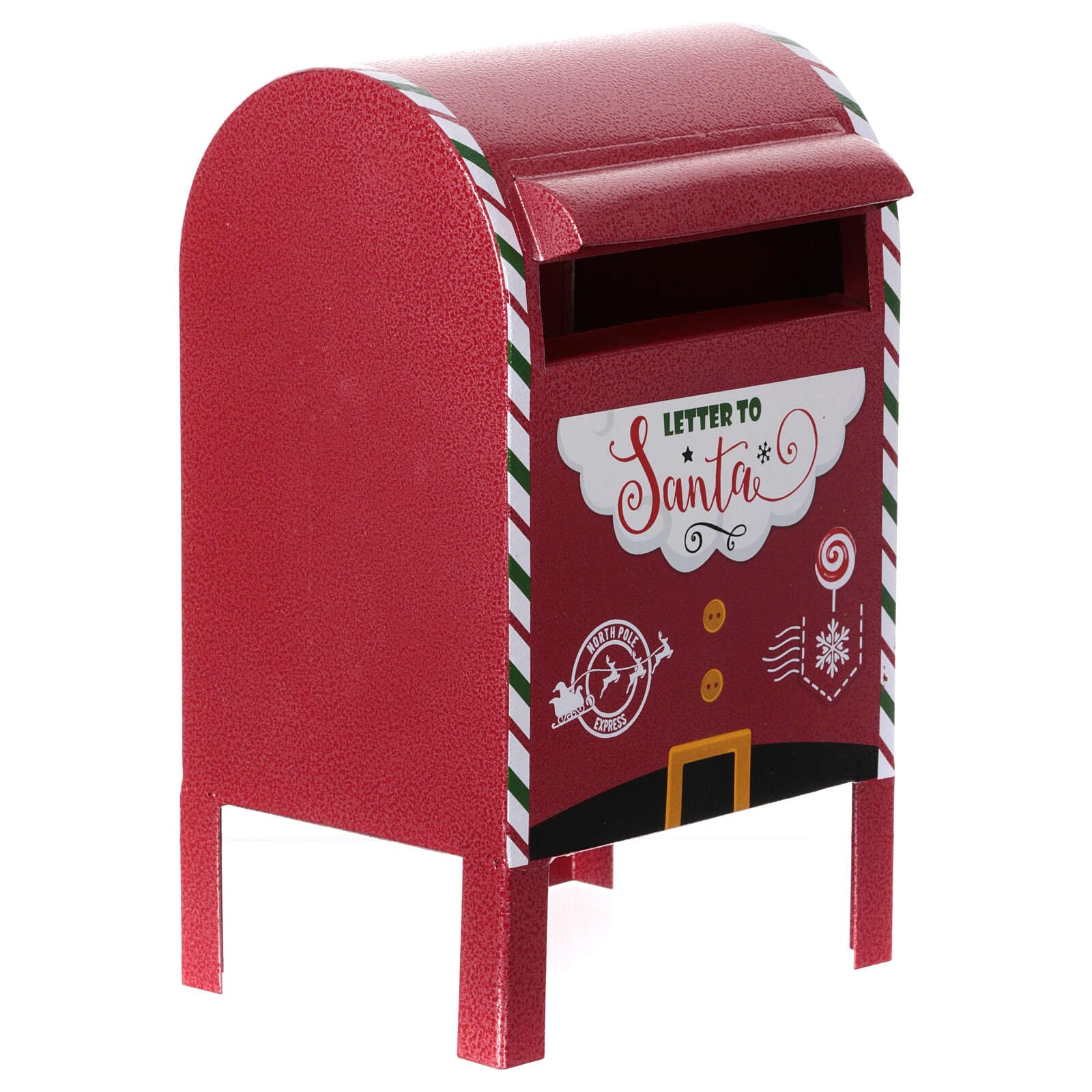 Cassetta delle lettere metallo rosso Natale 35x20x20 cm