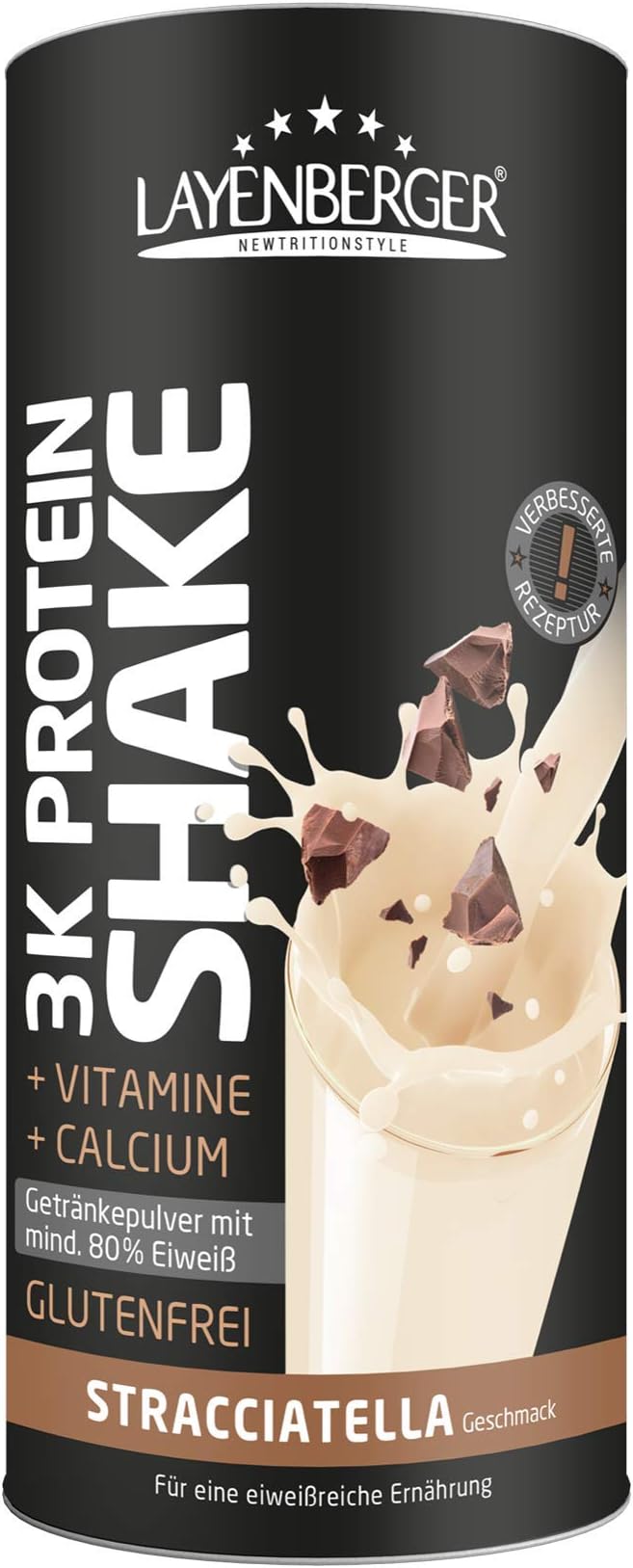 Layenberger LowCarb.one 3K Stracciatella protein shake, pack of 1 (1 x 360 g)
