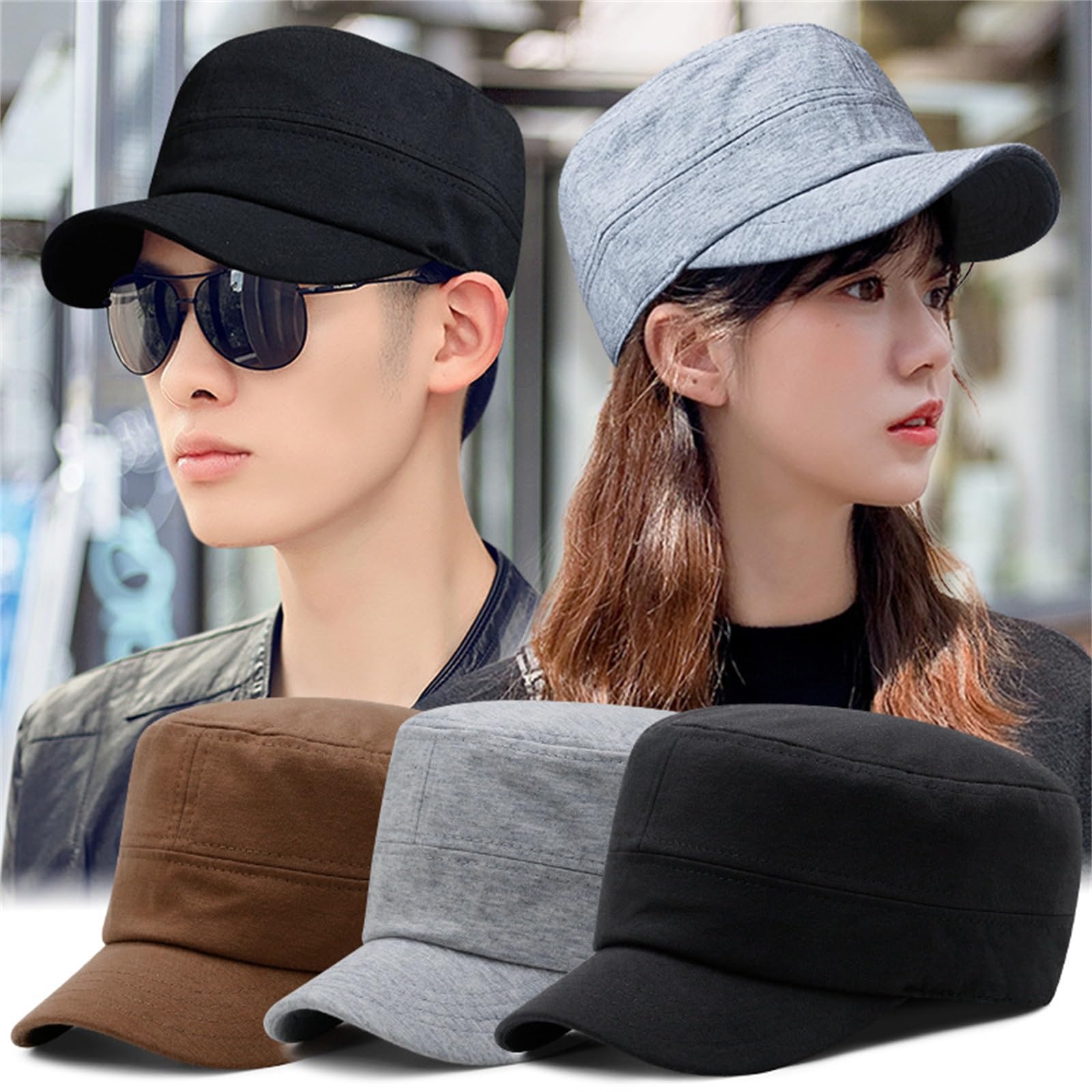 Berretto Militare da Cadetto Cappello Militare da Esterno con Punta Piatta e Sigillo Completo Donna, Lingua D'Anatra per Abbigliamento da Esterno