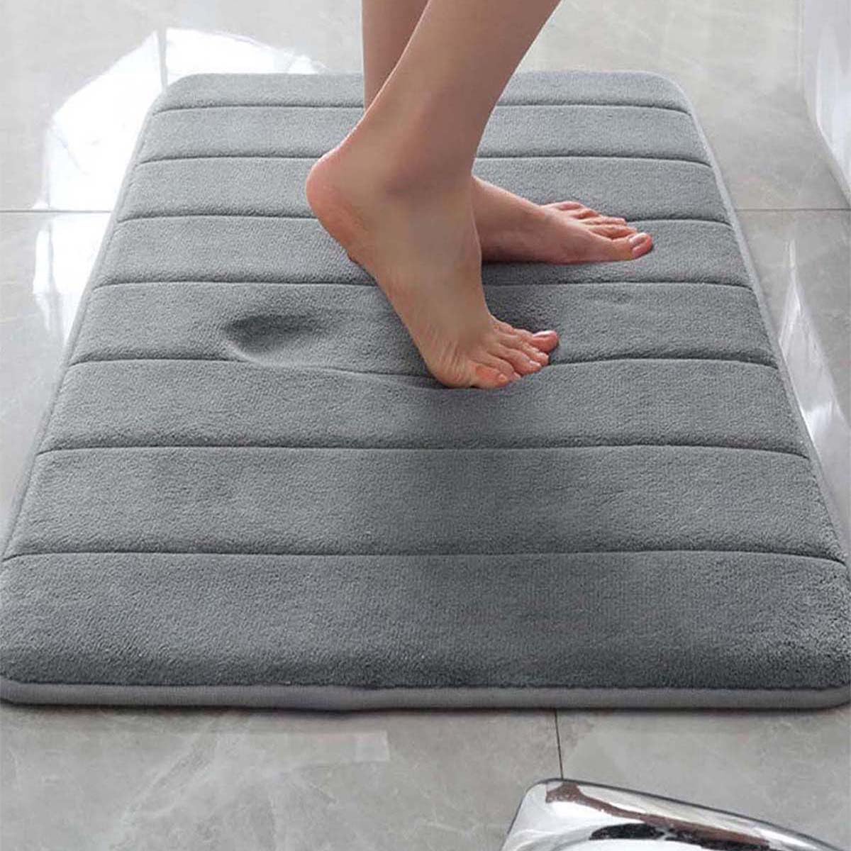 Extra weiche Memory Foam Badematte - Rutschfester, saugfähiger, schnell trocknender Teppich für Haus & Küche 100x200 cm Lila - Bequeme Badezimmer-Bodenmatte