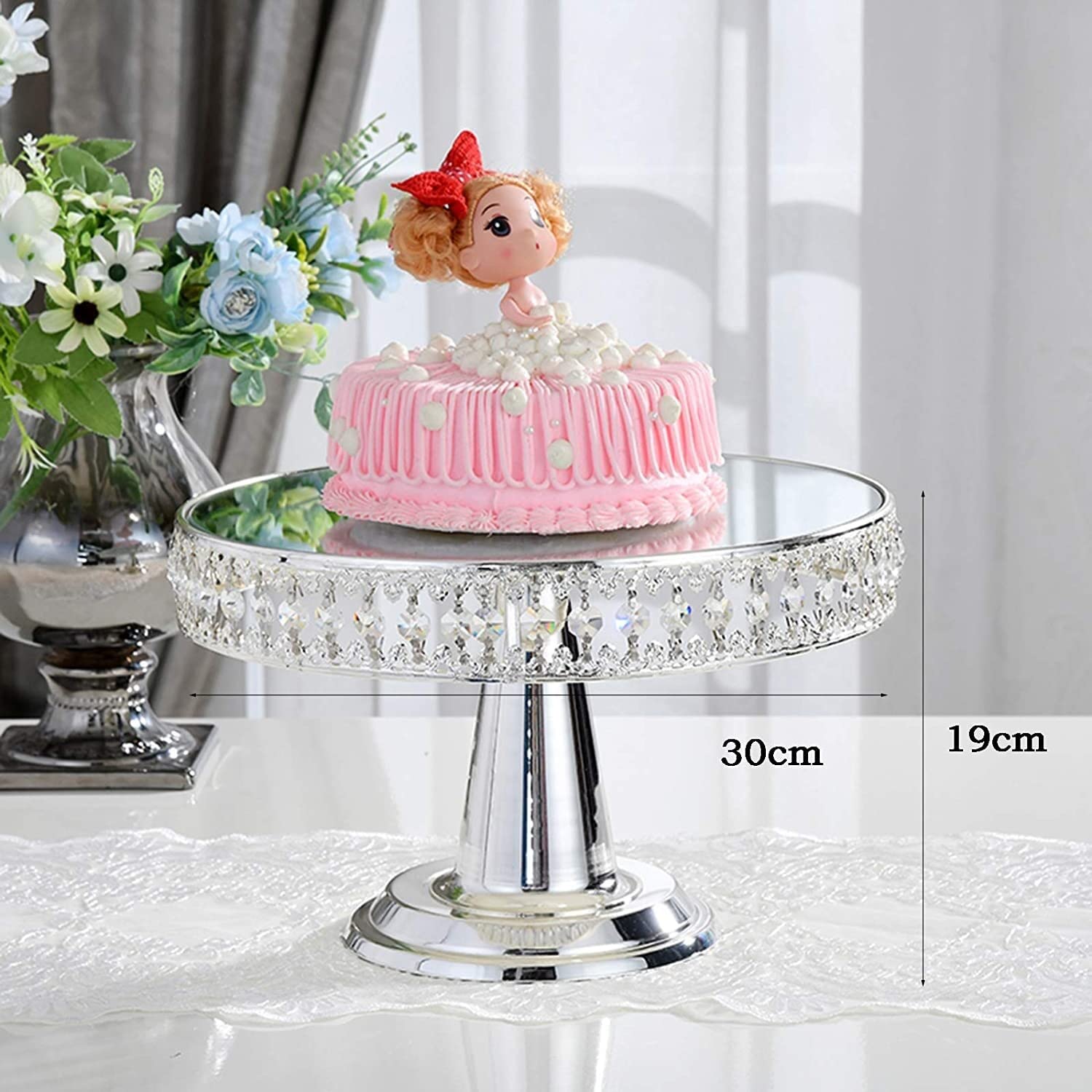 Amazon｜ケーキスタンド フルーツスタンド クリスタル装飾メタル