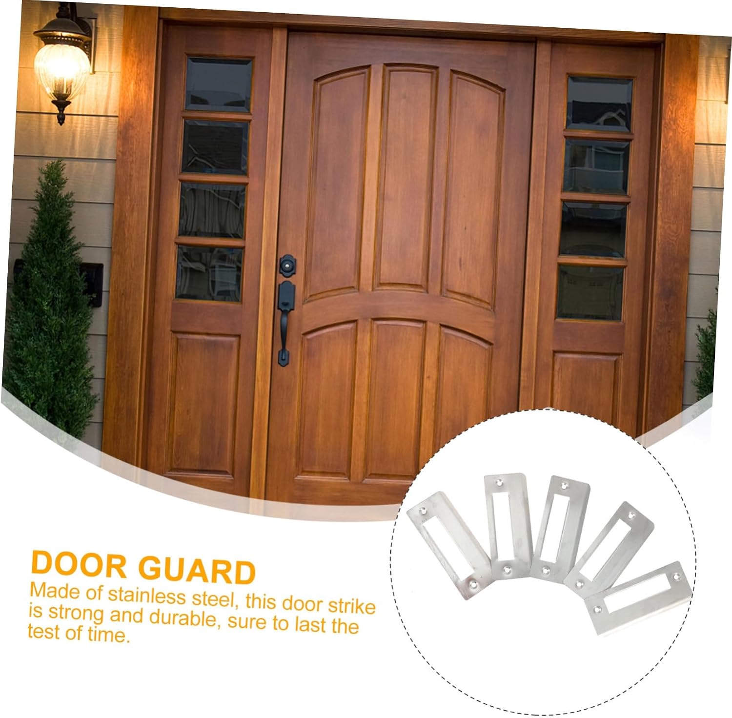 Gadpiparty 5pcs Door Security Plate Kit Door Guard and Frame Repair for Enhanced Home Safety Easy Installation Design