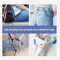 Vista 7 de Cruise Ship Essentials, paquete de 4 popotes plegables reutilizables de acero inoxidable con estuche de aluminio, cepillo de limpieza y llaveros