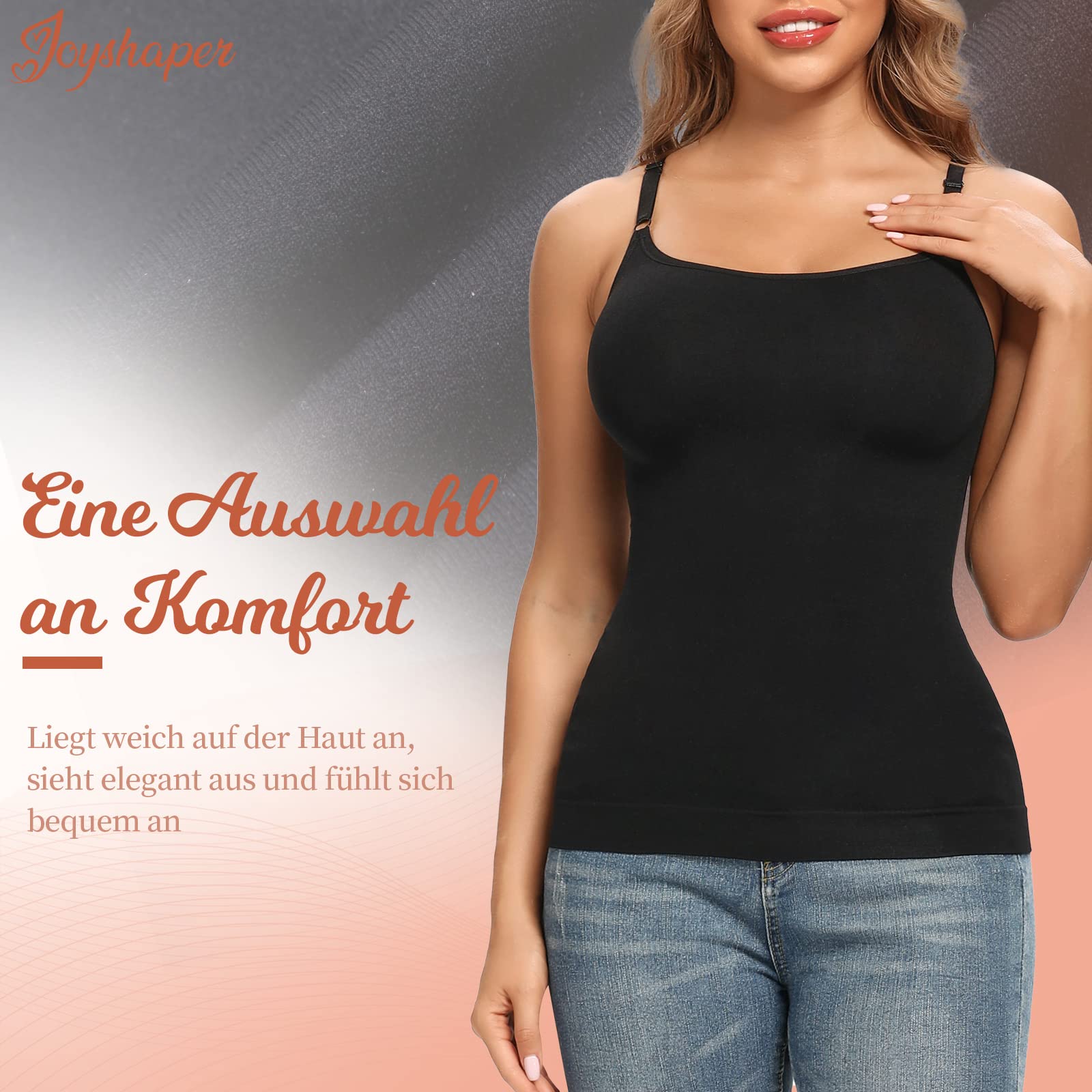 Joyshapher Camiseta Moldeadora Mujer Ropa Interior Femenina Abdomen Tenedor Chaleco Camisa Delgada Sin Costura Tirantes Delgados