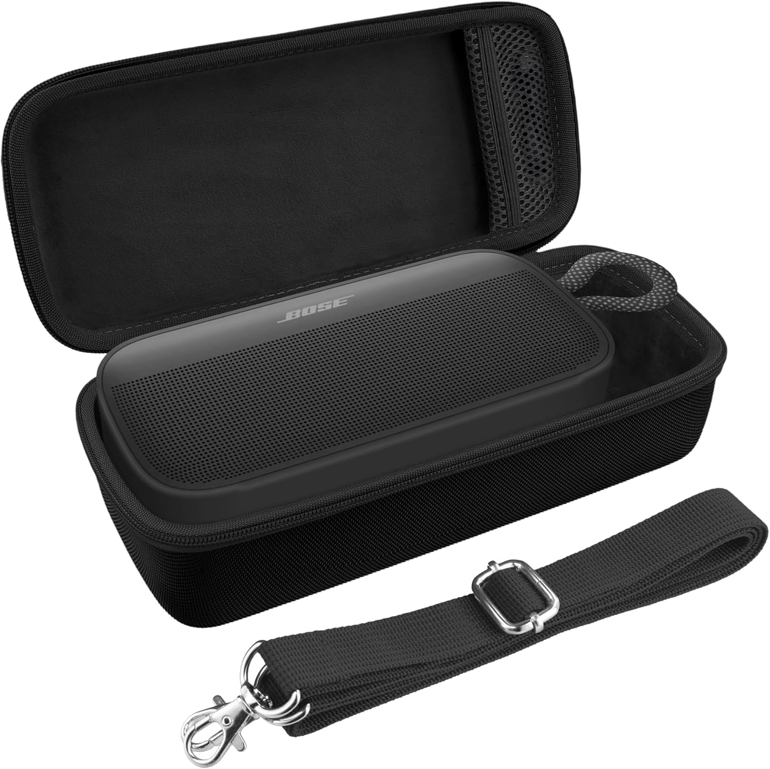 for Bose SoundLink Plus Portable Speaker Hard Protective Case, Portable Travel Case with Shoulder Strap (Black Case) - co2CREA - Image 8