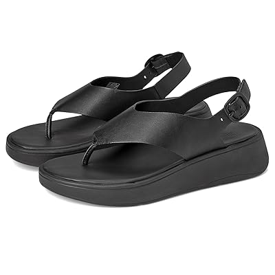 FitFlop F Mode Leather Flatform Back Strap Toe/Post Sandals Women