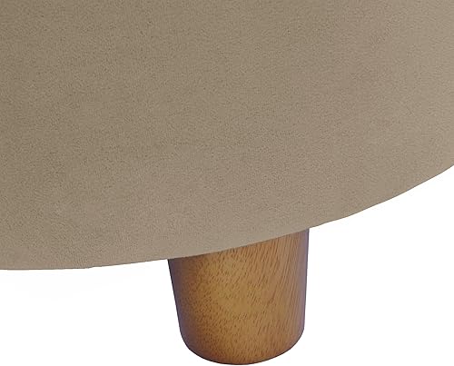 Miniatura 7 de HomePop Decoración del hogar  Otomana redonda tapizada de almacenamiento  Otomana con almacenamiento para sala de estar y dormitorio, terciopelo