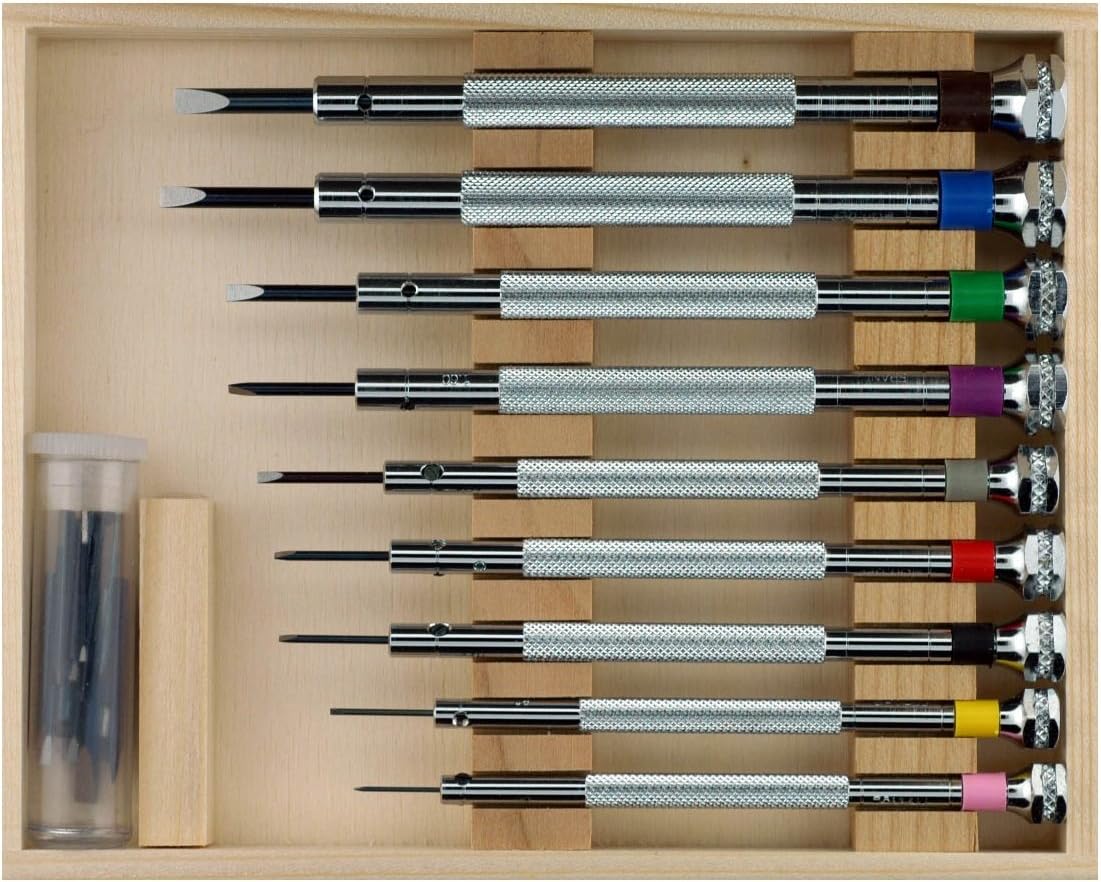 France Complete 9 Piece Watchmakers Screwdriver Box Set