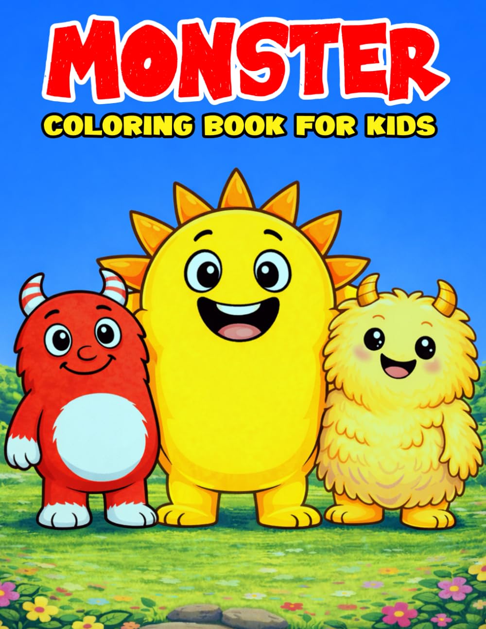 Monster Coloring Book for Kids: Cute, Silly & Friendly Monsters with Big Bold Lines