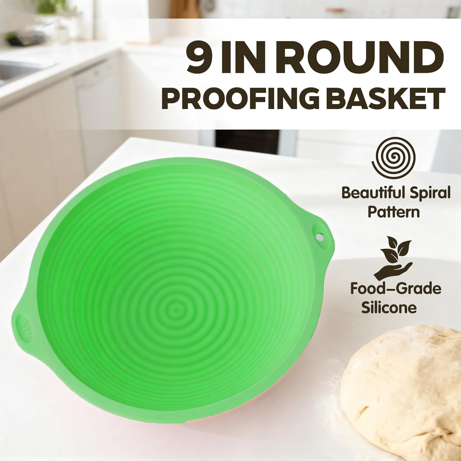 Sourdough Starter Kit,Sourdough Bread Baking Supplies(Green),10 Inch Oval & 9 Inch Round Banneton Bread Proofing Basket Set with Sourdough Starter Jar,Sourdough Kit Gifts for Baking Lovers - Image 8