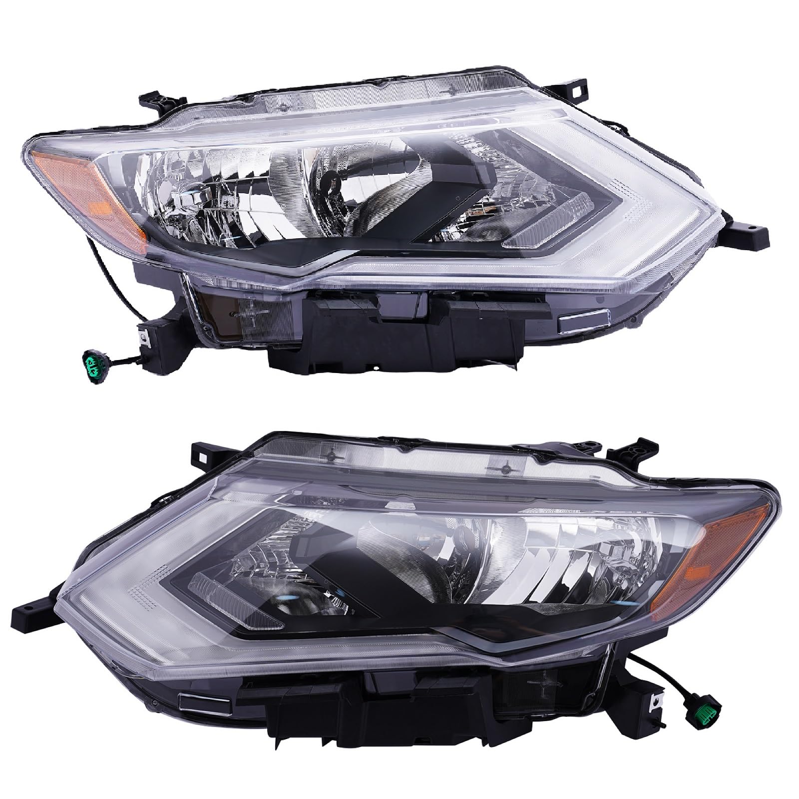 EnSyuSuMa 2017 2018 2019Nissan Rogue Headlight Assembly, Left Driver and Right Passenger Side Headlights replacement OEM 260106FL0A, NI2503254 (A Pair