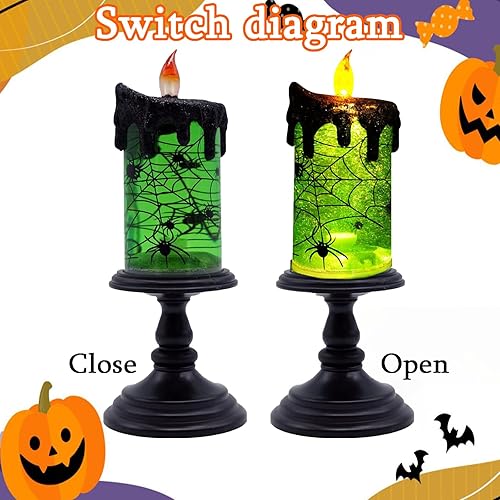 Miniatura 6 de 1. Velas sin llama de globo de nieve de Halloween, centro de mesa para fiesta de celebración, vela LED a pilas con temporizador de 6 horas para