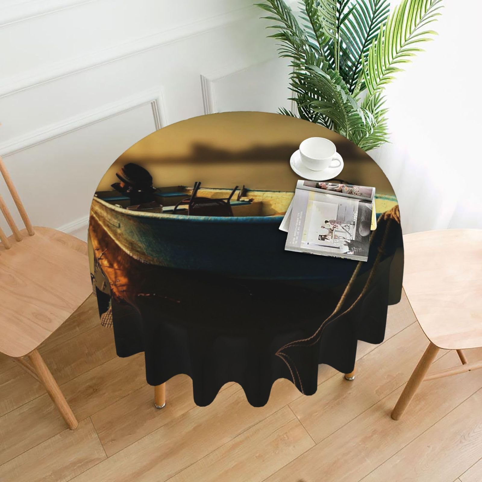 Nappe de bateau ronde 150 cm Xzeit imperméable et résistante aux taches