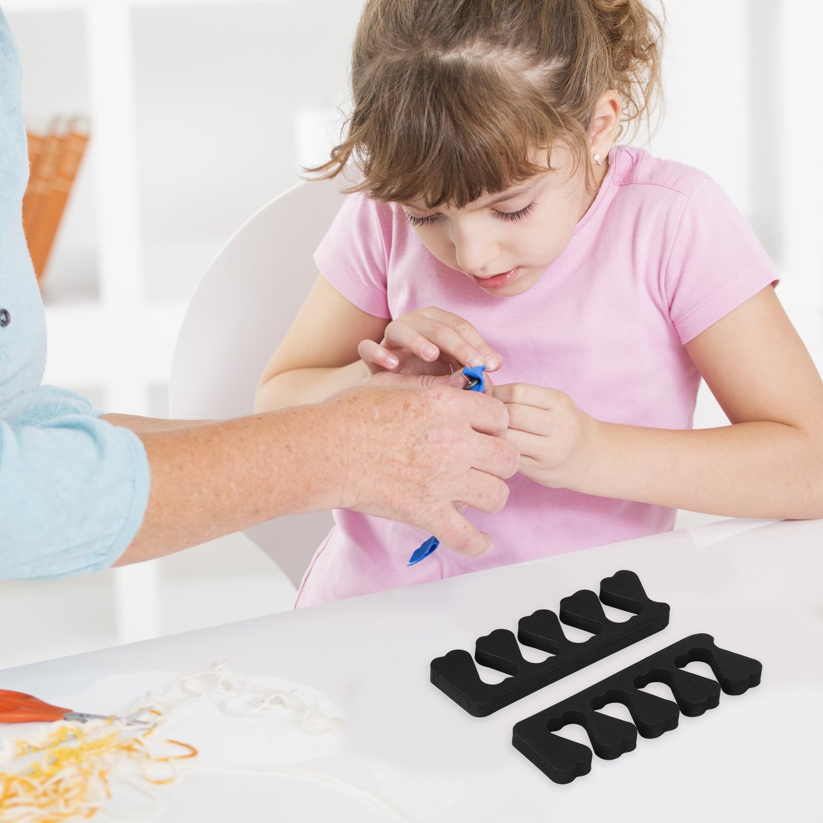 Juego de separadores de dedos – 52 piezas de herramienta de pedicura premium, separador de pulido para fiestas de spa (negro)