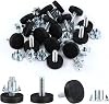 AIEX Adjustable Furniture Levelers, 16pcs Leveling Feet Screw in Chair Feet with T-Nuts Table Chair Leveler Furniture Glide Leveling Feet for Furniture Leg CupboardMetric M6